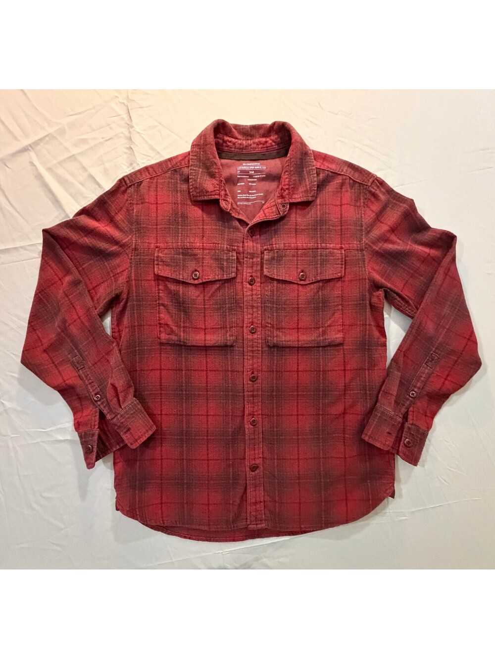 REI Co-op Flannel Shirt Men S Red Black Plaid Cotton Outdoor Button Up